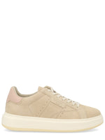 Beige Solid Pelle Sneakers 1