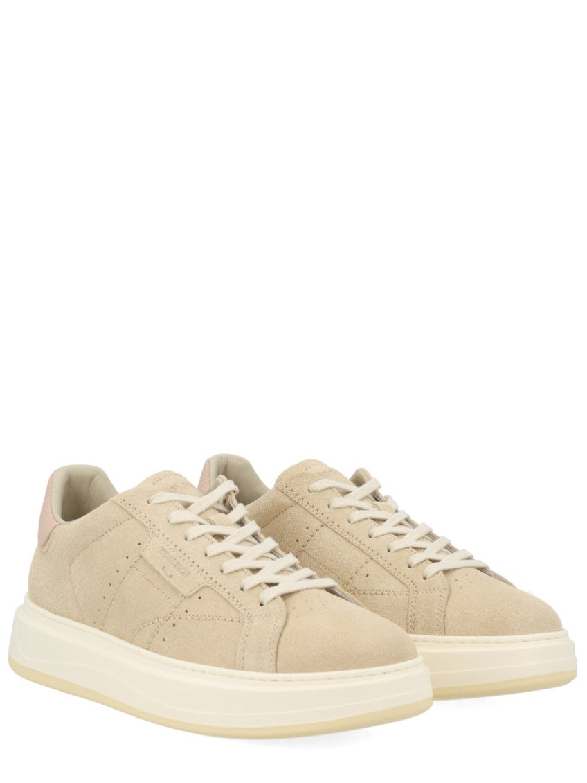 Beige Solid Pelle Sneakers 2