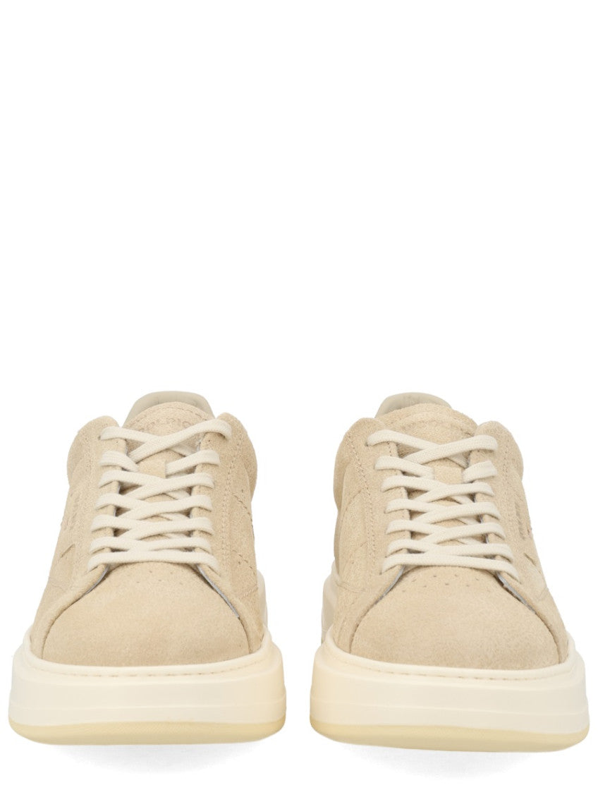 Beige Solid Pelle Sneakers 3