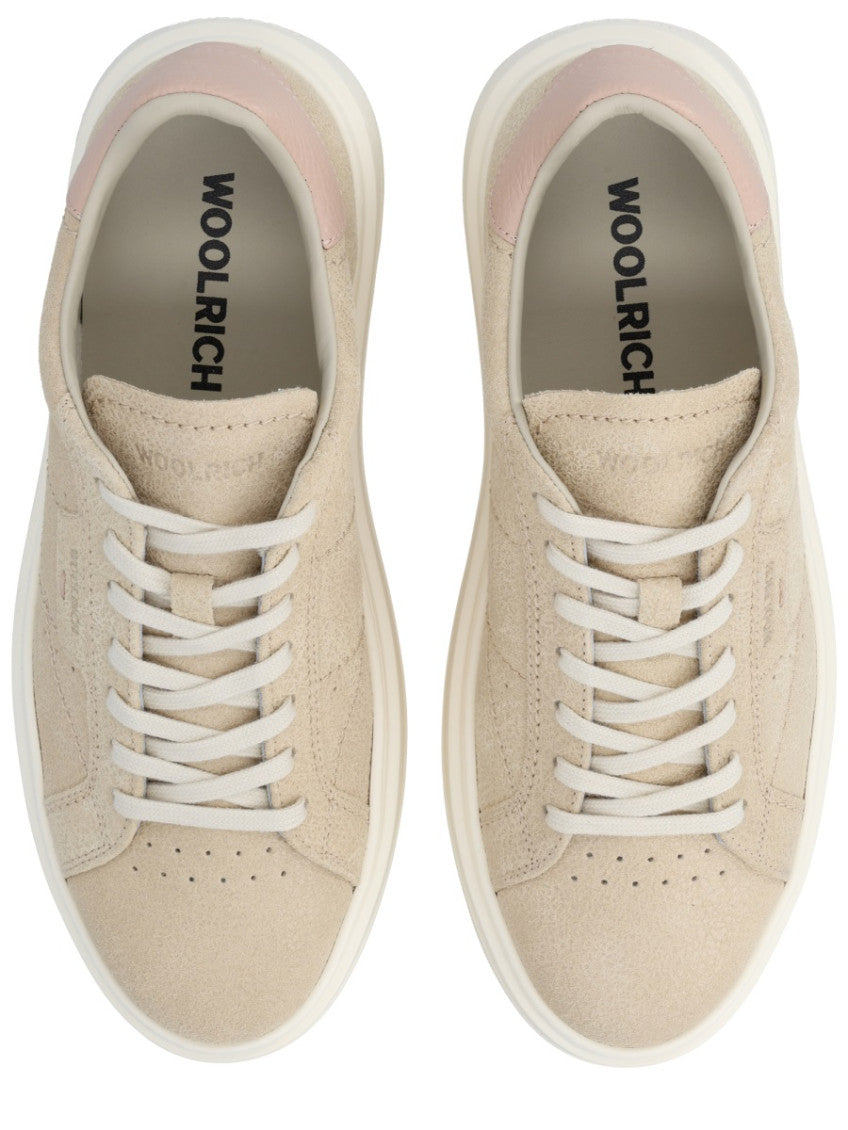 Beige Solid Pelle Sneakers 5