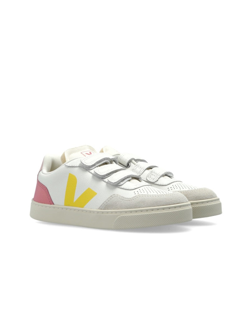 Kids White Color Block Sneakers 2