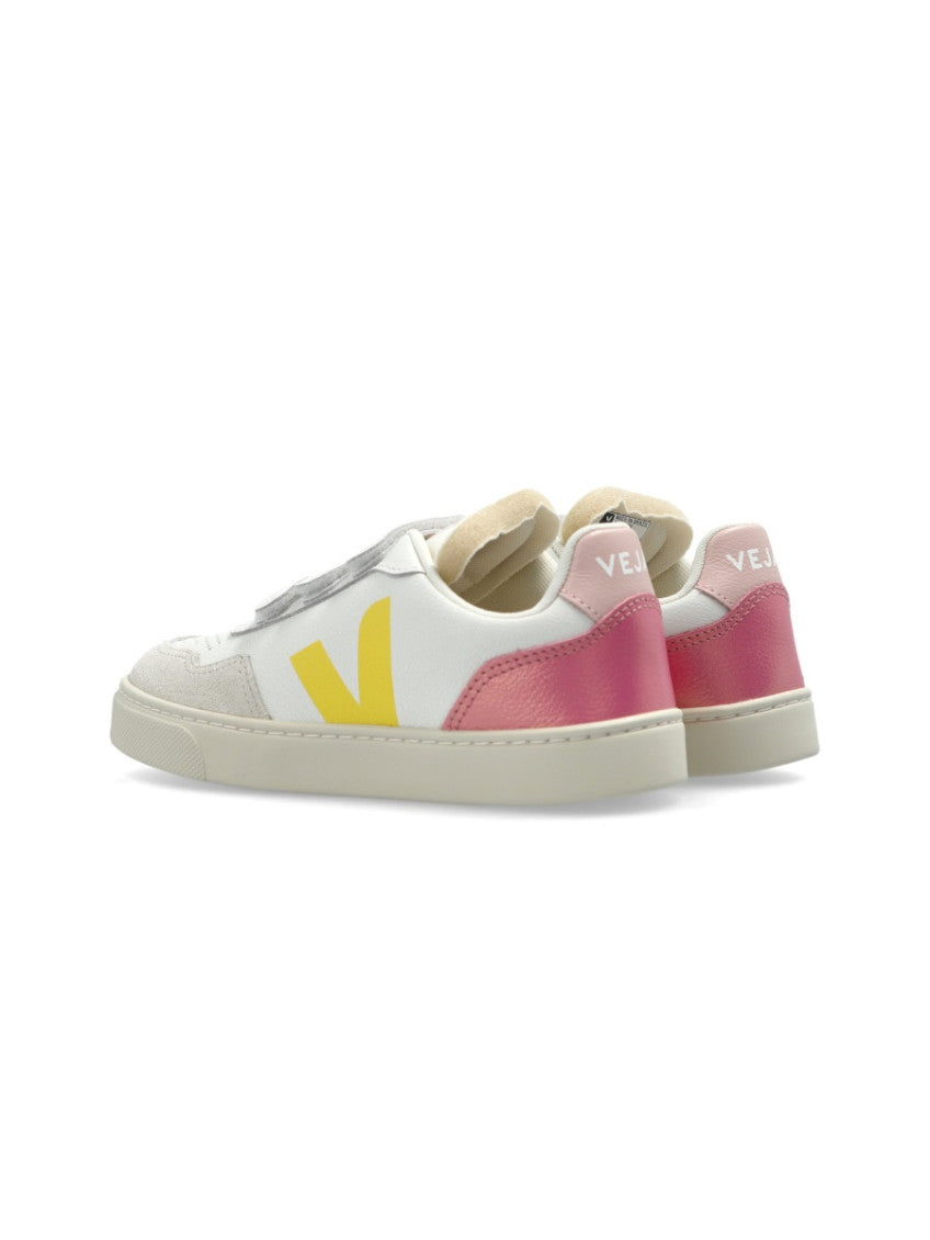 Kids White Color Block Sneakers 3