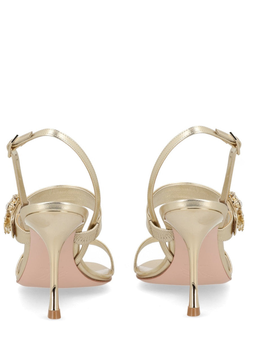 Golden Slingback Heels 4