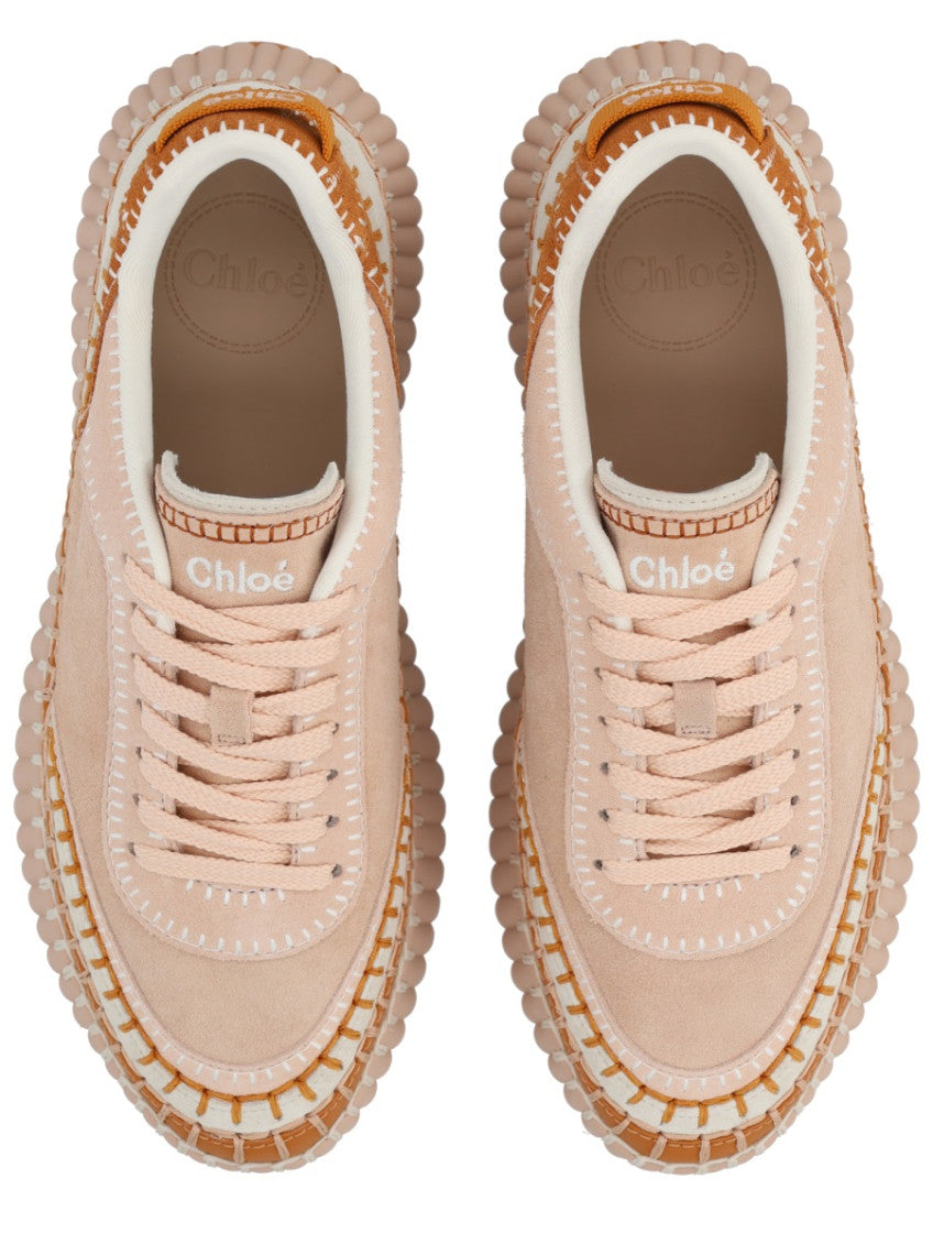 Pink Textured Nama Sneakers 5