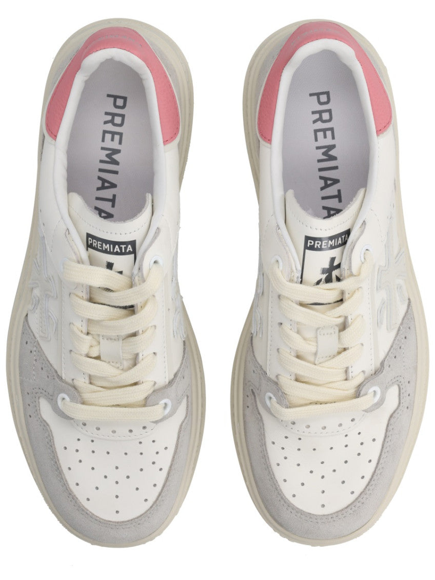 White Color Block Sneakers 5