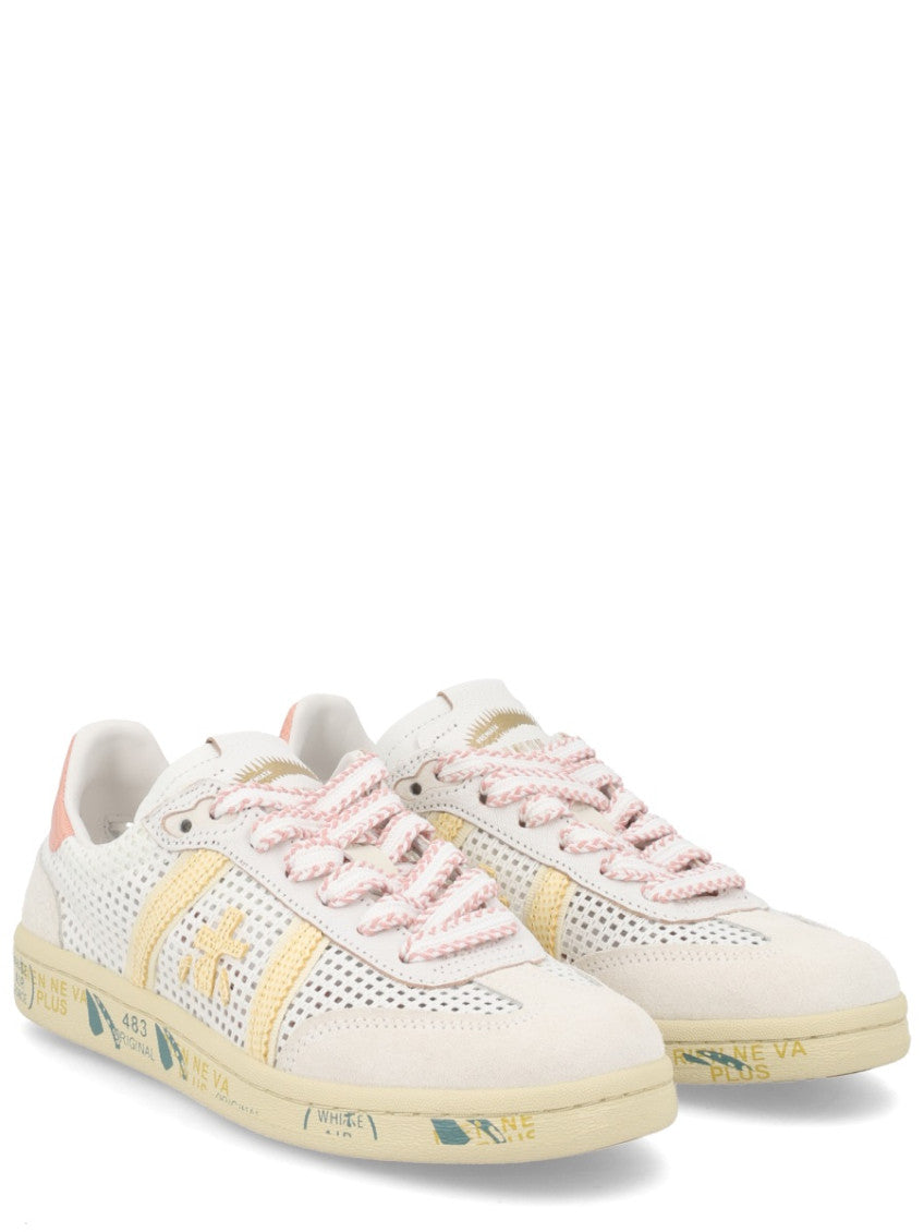 White Textured Bonnied Sneakers 2