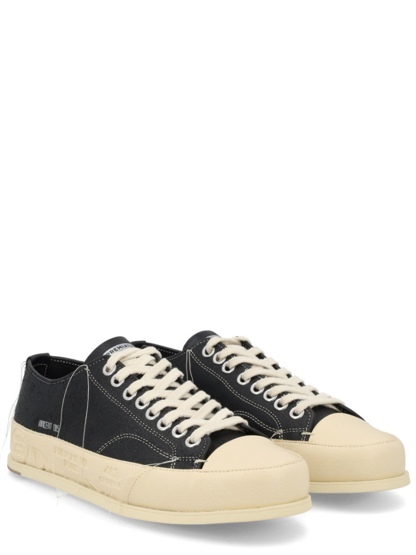 Black Solid Vincent Sneakers 2