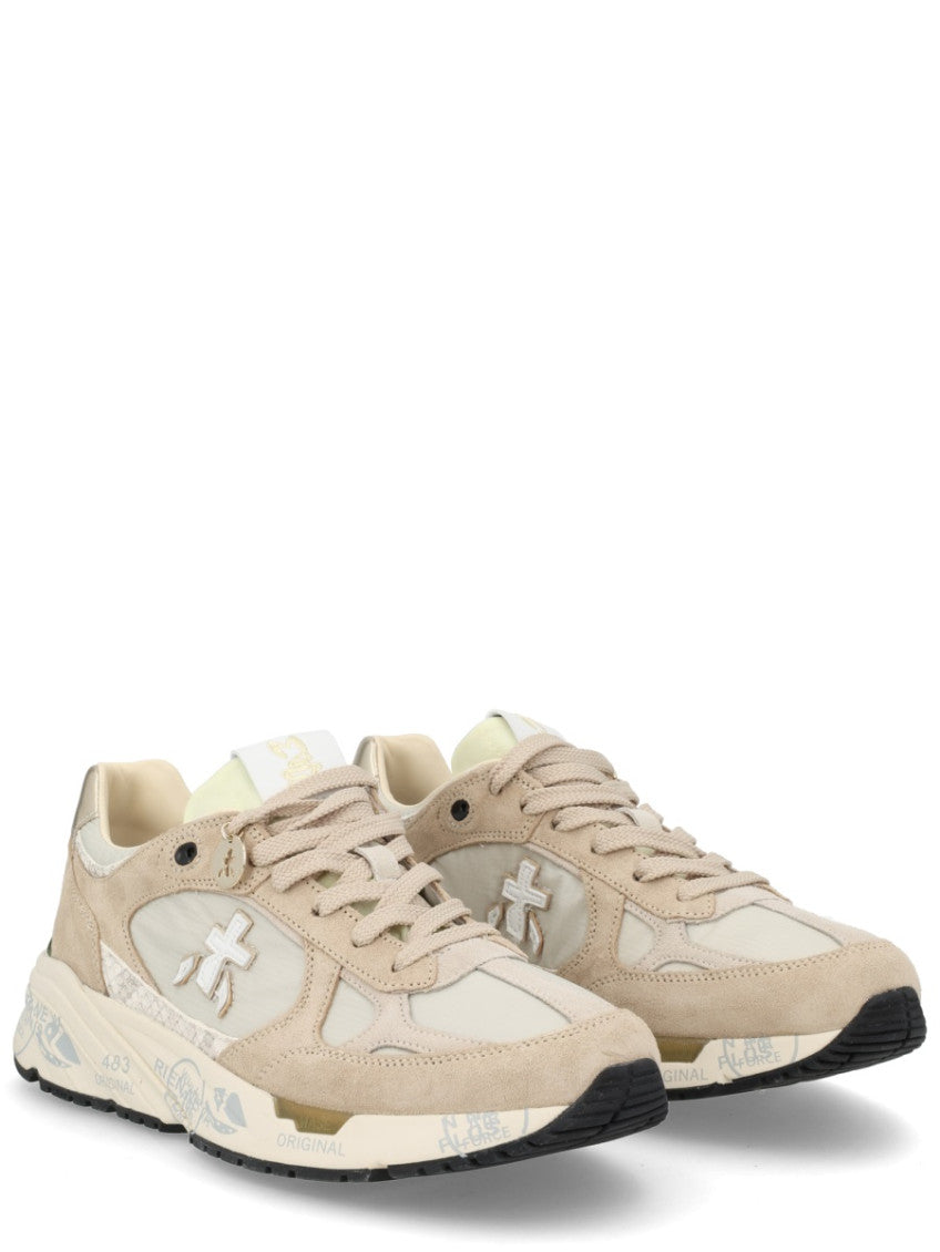 Beige Logo Mased Sneakers 2