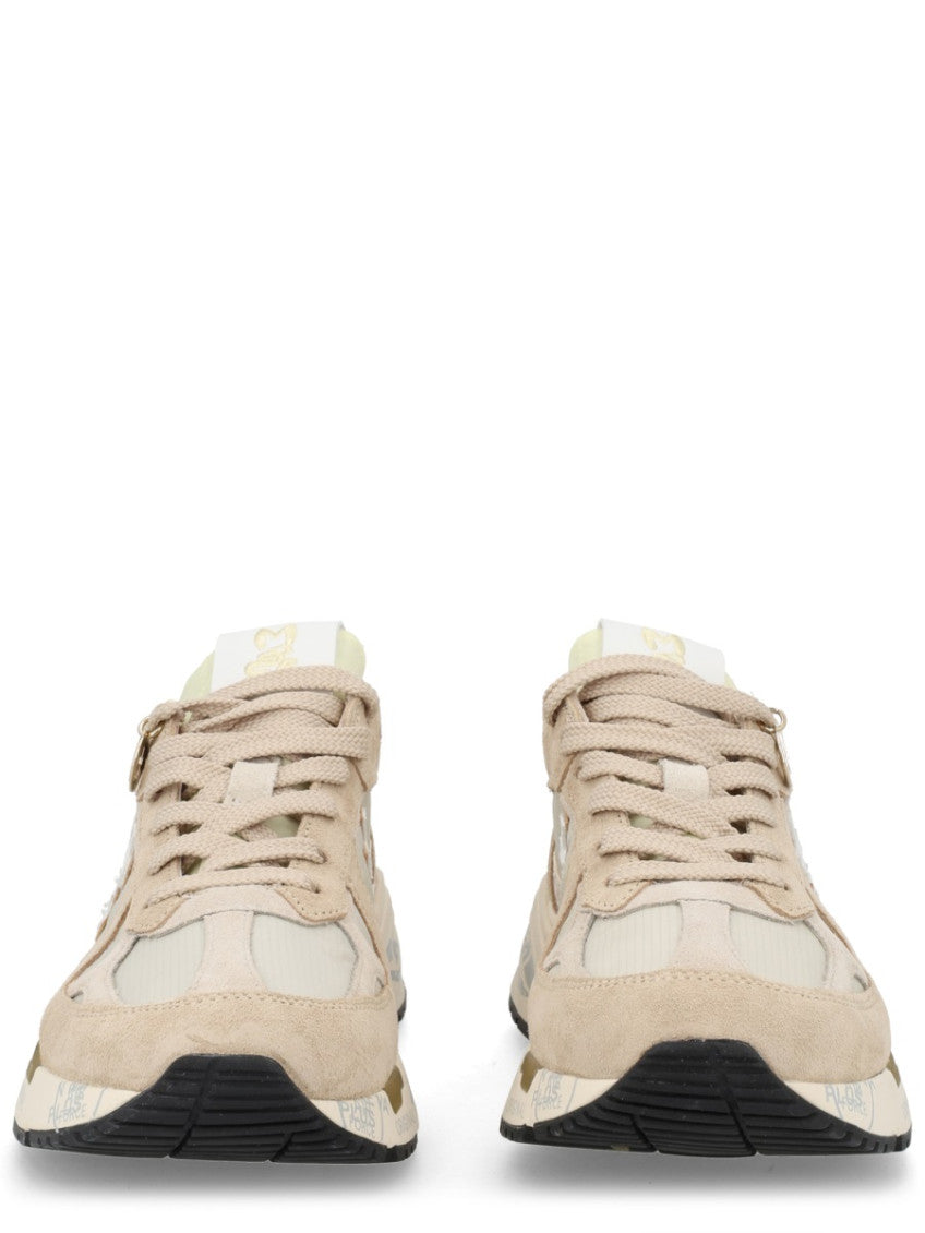 Beige Logo Mased Sneakers 3