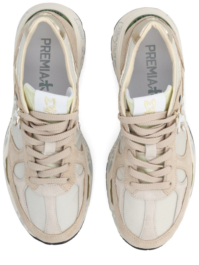 Beige Logo Mased Sneakers 5