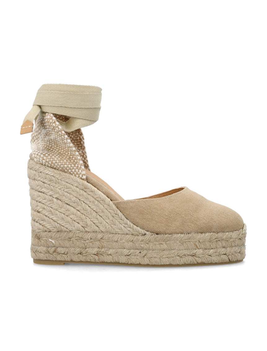 Beige Round Toe Espadrille Wedges 1