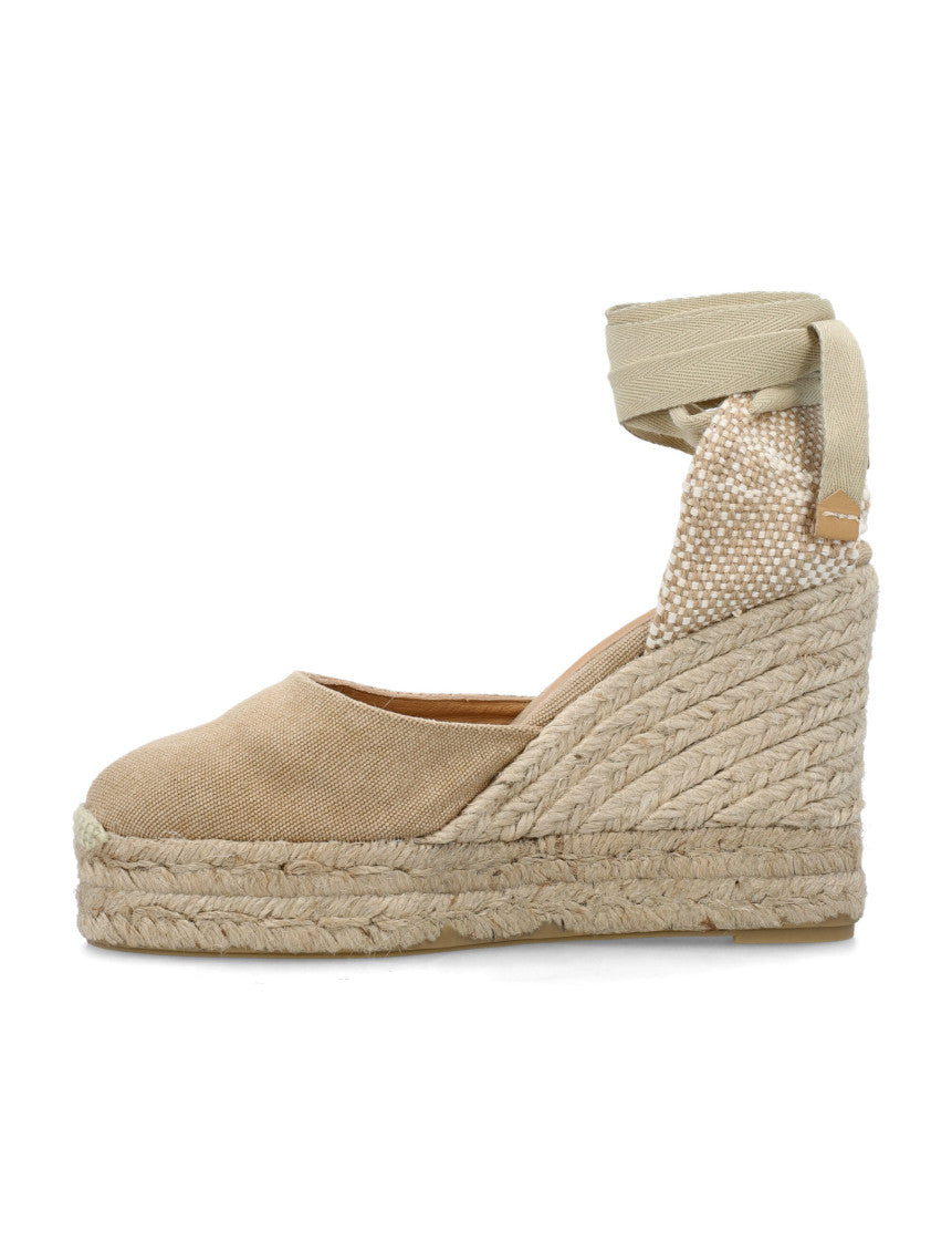 Beige Round Toe Espadrille Wedges 3