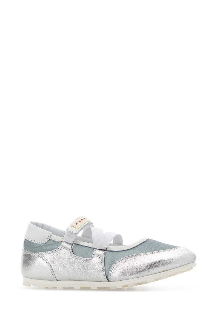 Silver Logo Ballet Flats 2