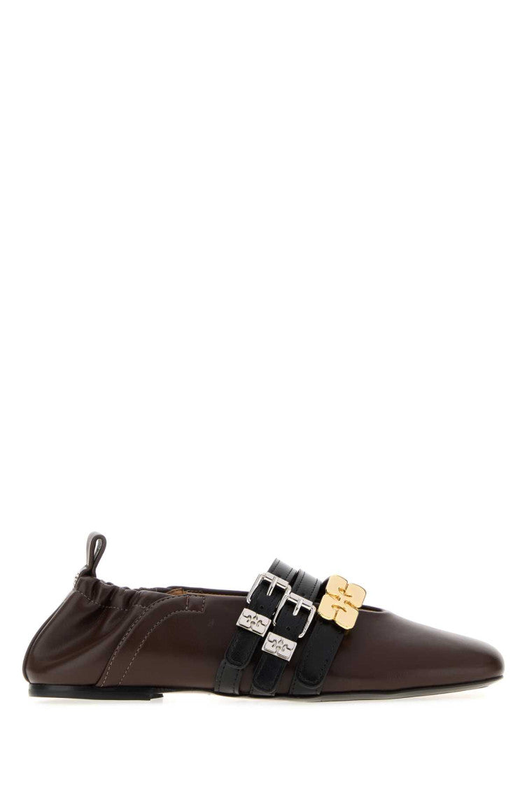 Brown  Leather Ballet Flats 1