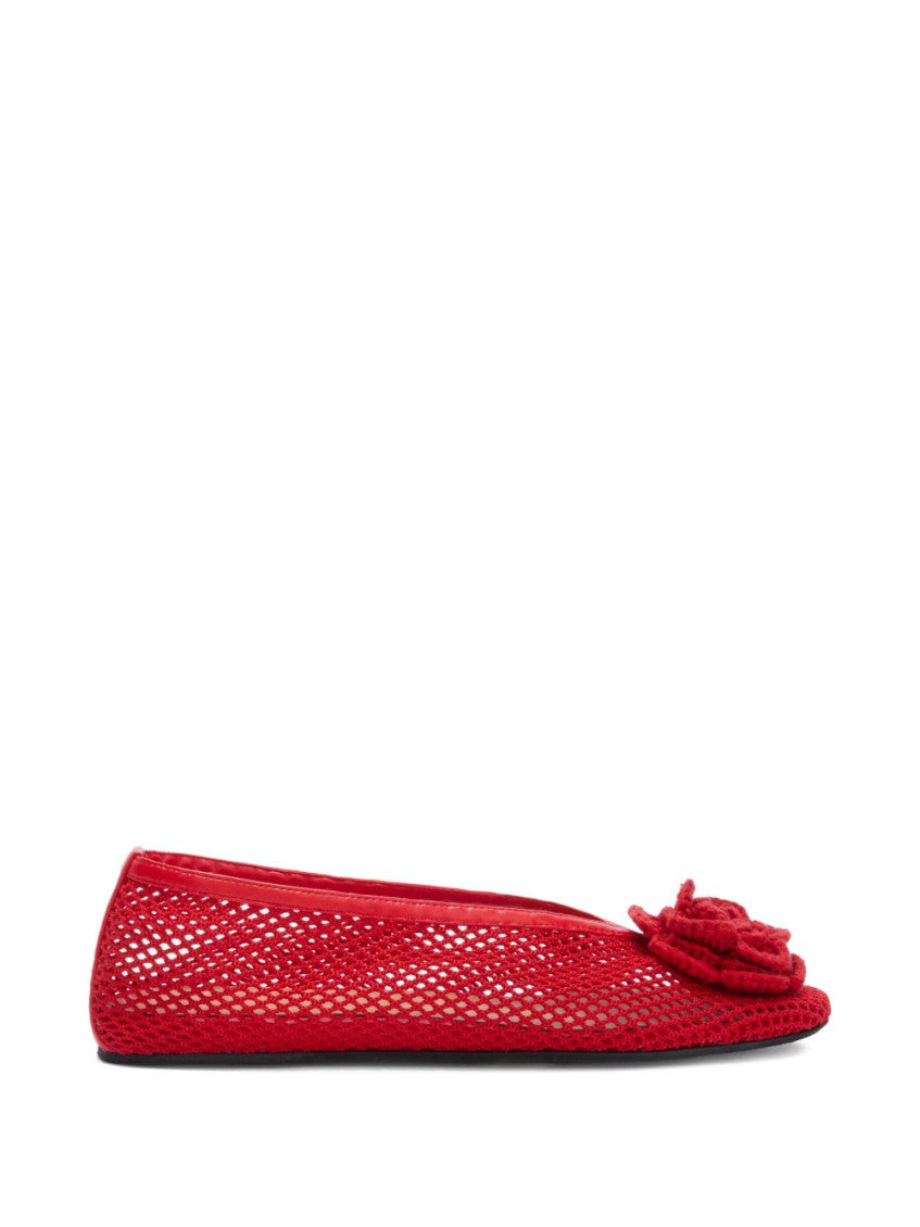 Red Slip On Ballet Flats 1