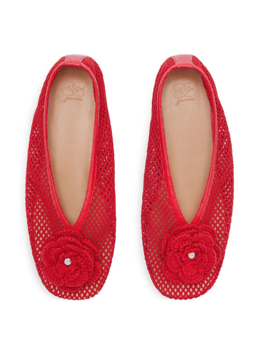 Red Slip On Ballet Flats 3