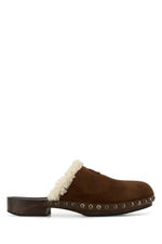 Brown Suede Mules 1