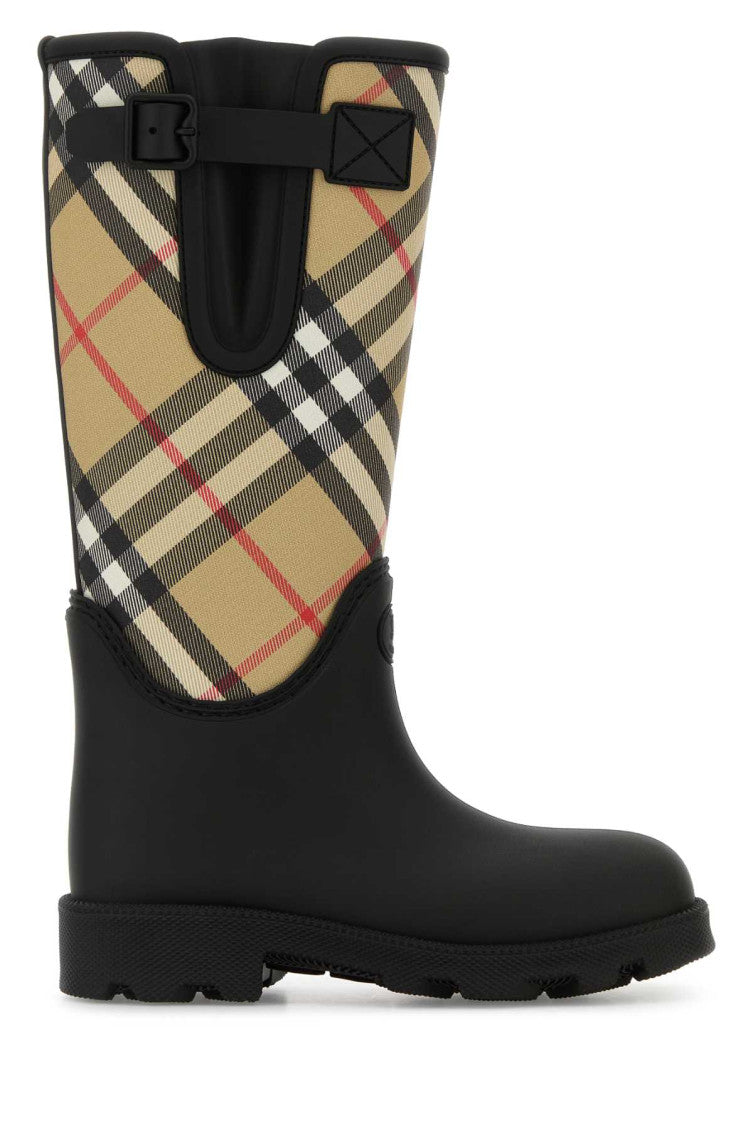 Black Printed High Boots 1