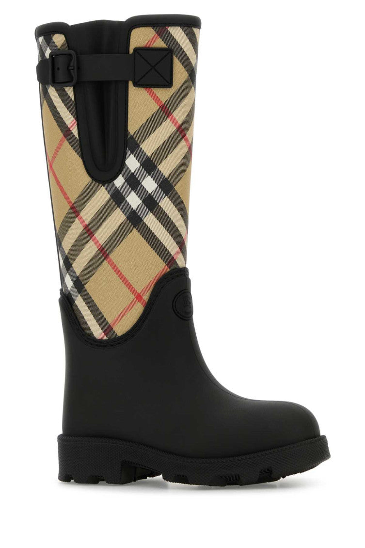 Black Printed High Boots 2