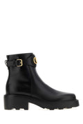 Black Leather Logo Boots 1