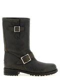 Black Textured Biker Boots 1