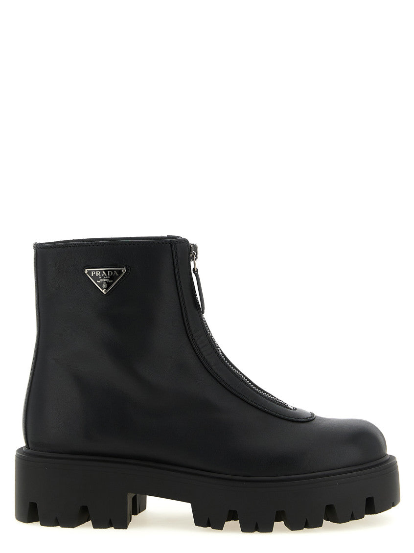 Black Zipped Ankle Boots 1