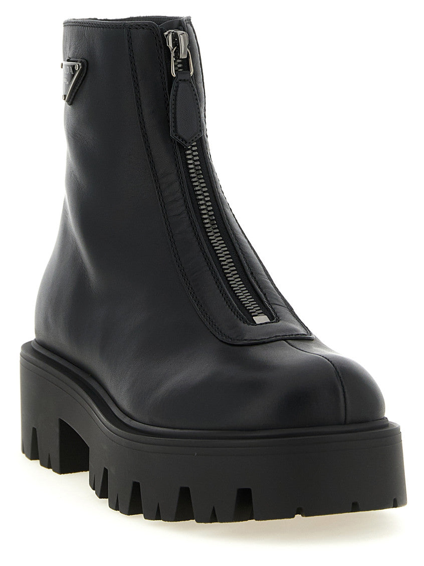 Black Zipped Ankle Boots 2