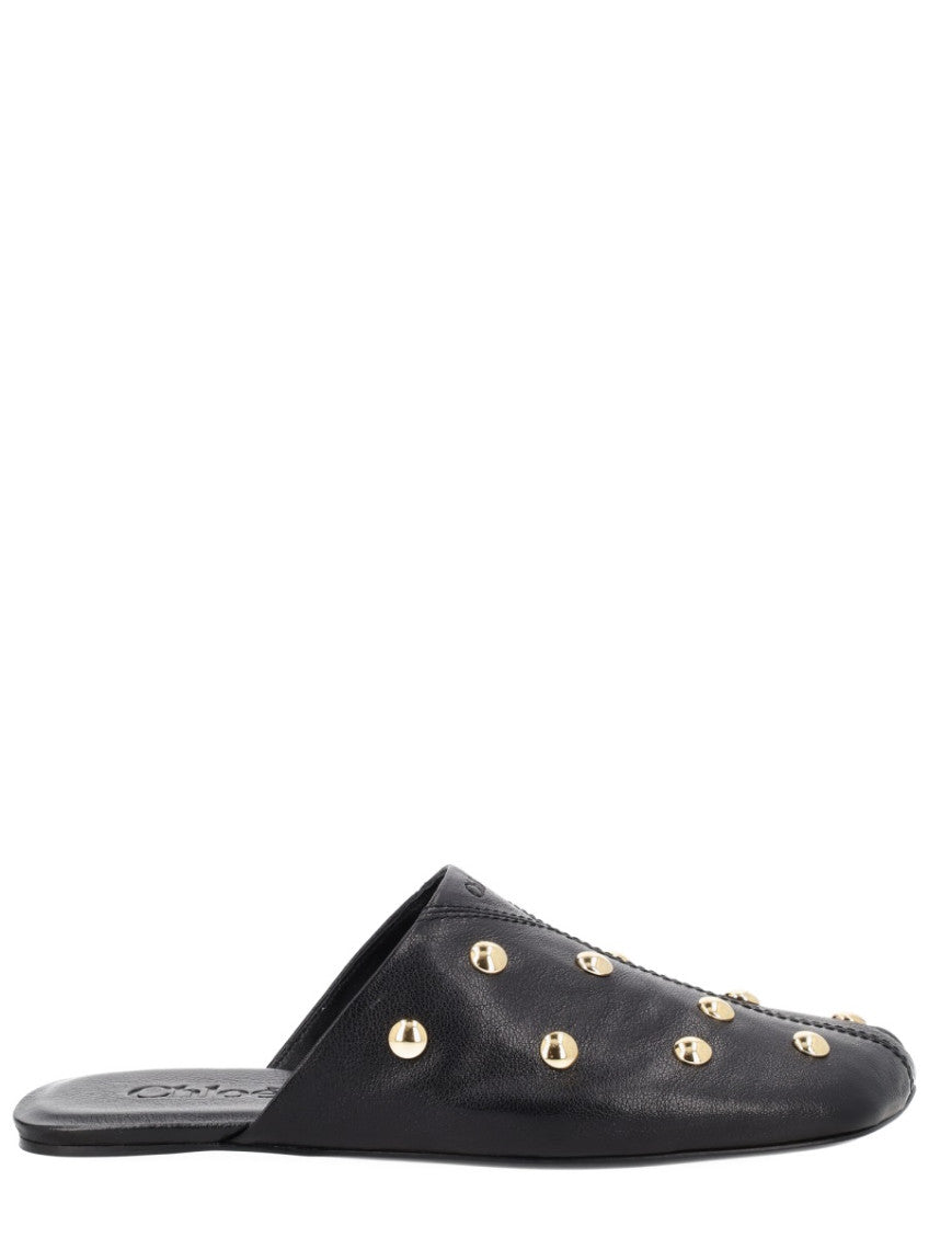 Black Studded Mules 1