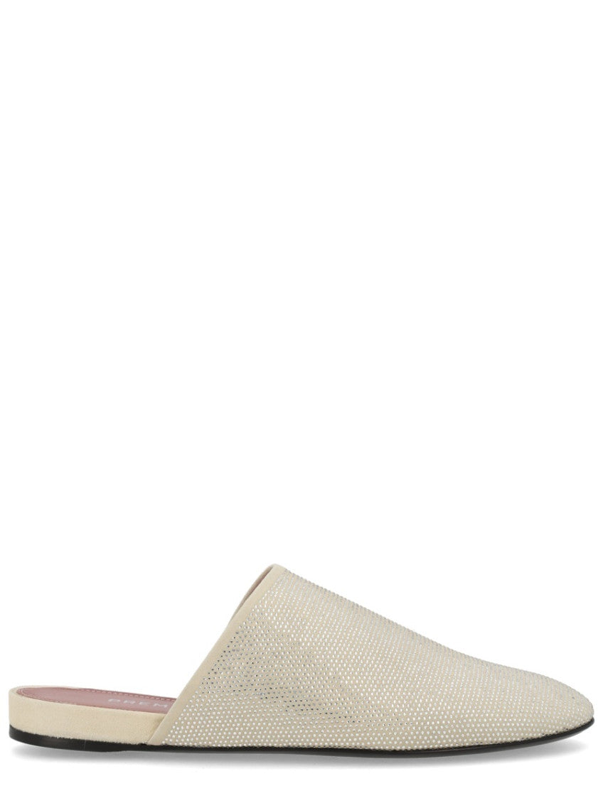 Beige Embellished Mules 1