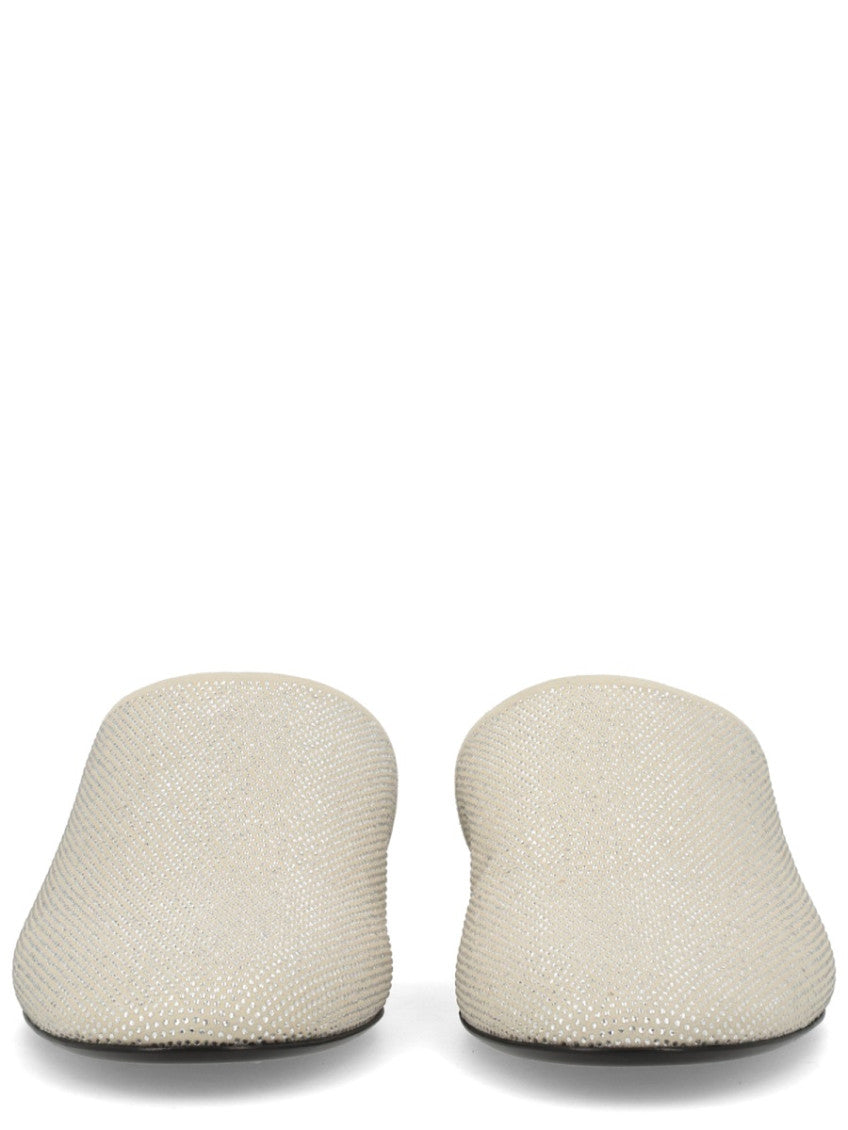 Beige Embellished Mules 3