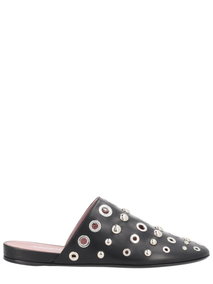 Black Studded Mules 1