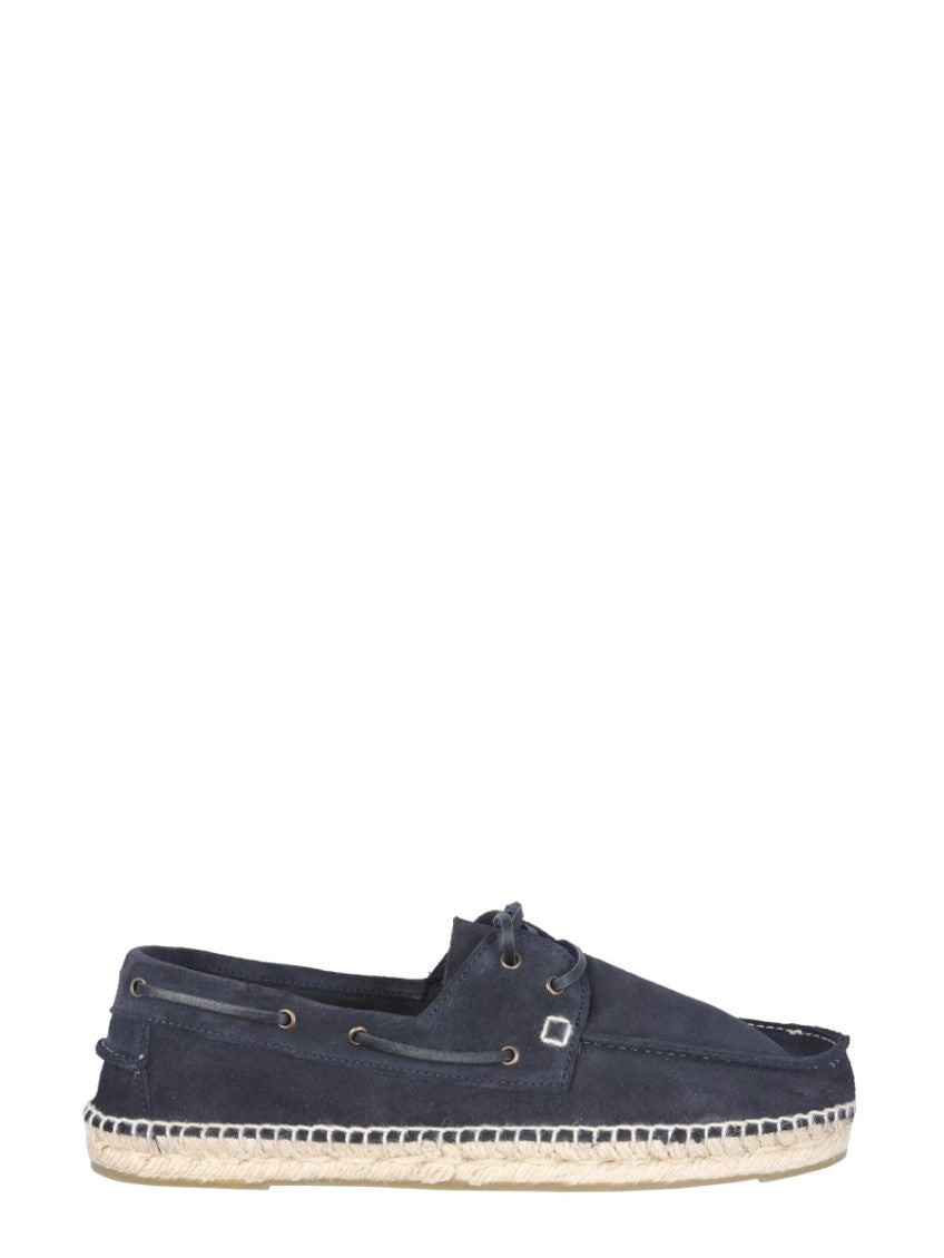 Navy Blue Slip On Espadrille Loafers 1