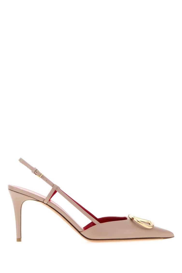 Pink Leather Logo Pumps 1