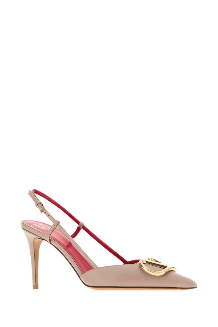 Pink Leather Logo Pumps 2