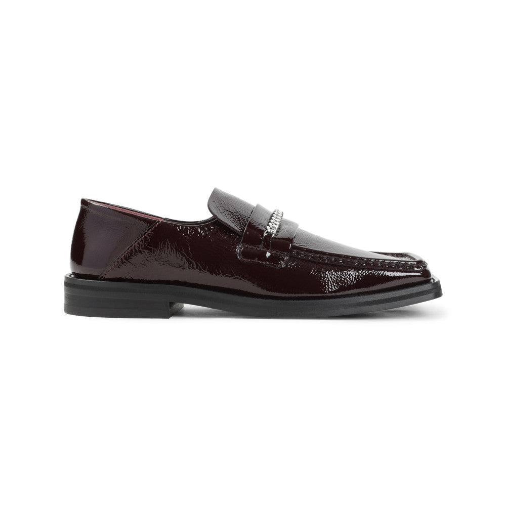 Maroon  Chain Loafers 1
