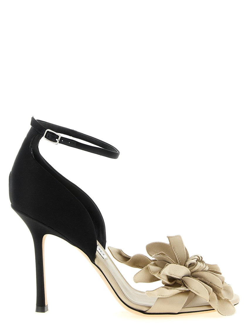BlackWhite Ankle-strap Heels 1