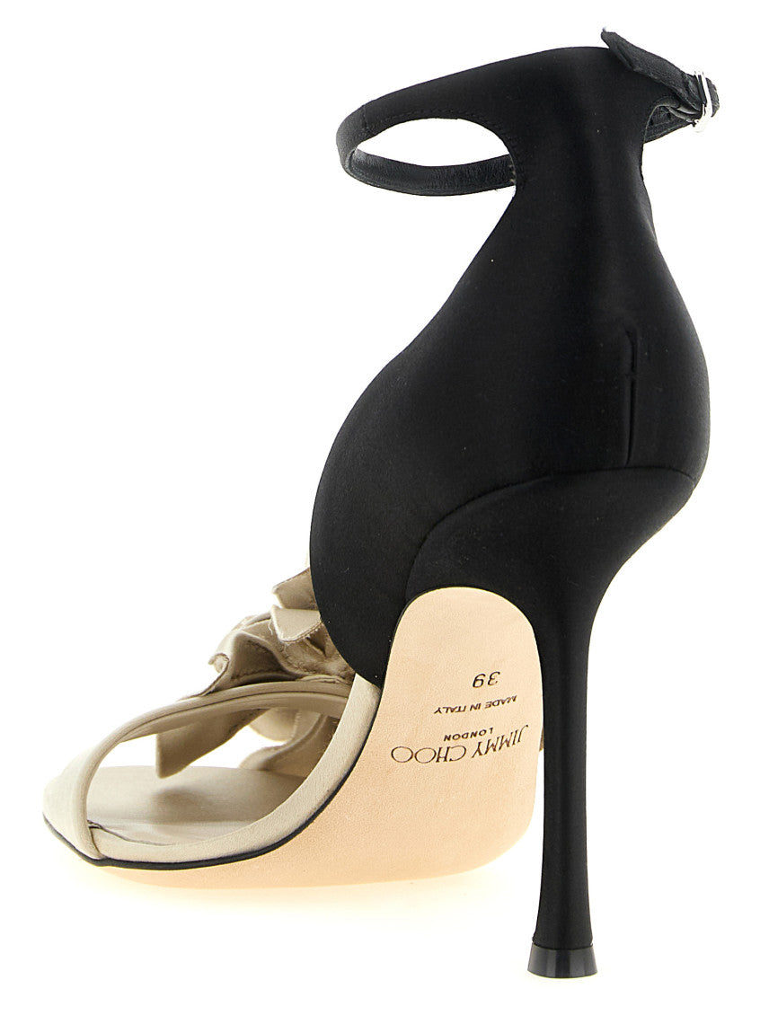 BlackWhite Ankle-strap Heels 3