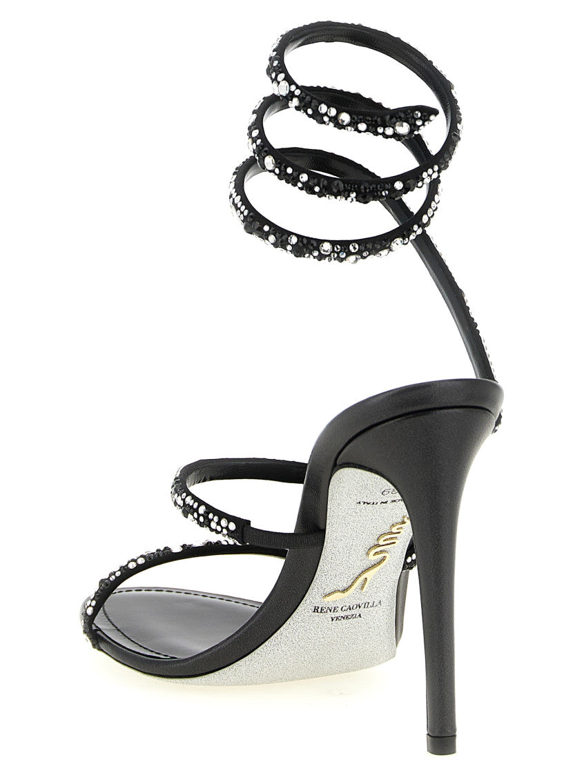 BlackWhite Embellished Cleo Heels 3