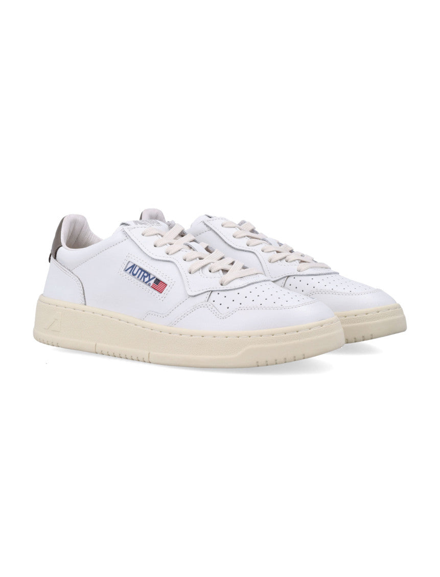 White Solid Medalist Sneakers 4