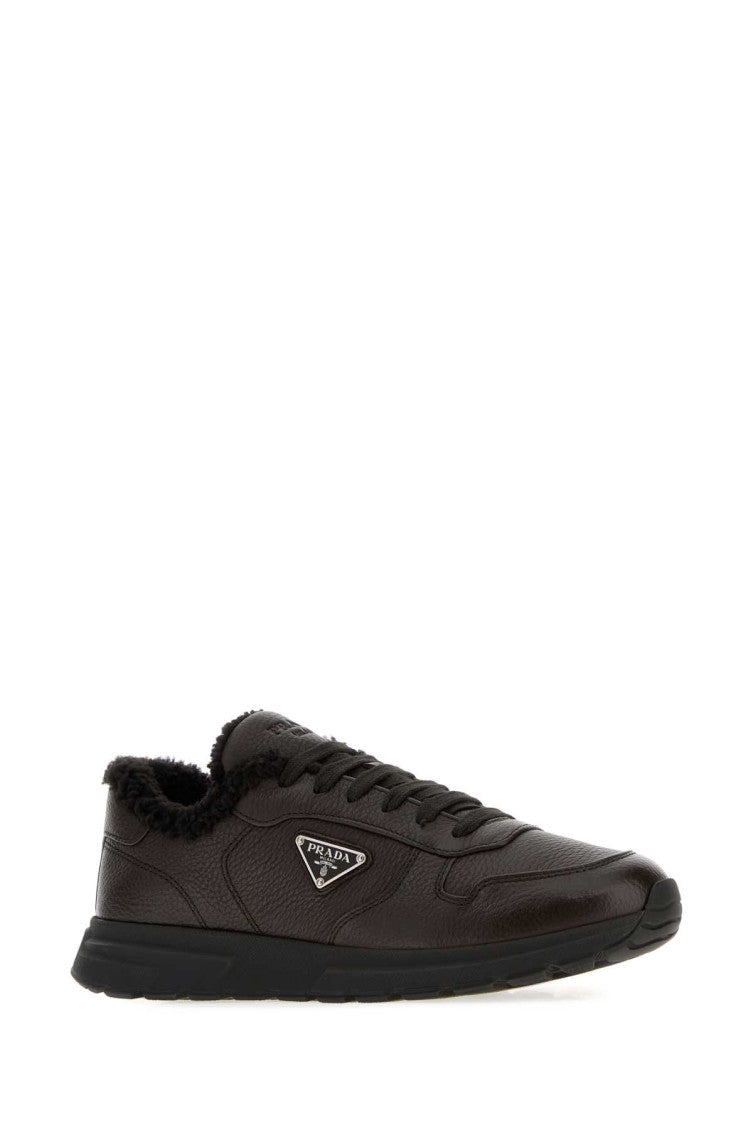 Dark Brown Logo Sneakers 2
