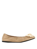 Beige Logo Ballet Flats 1