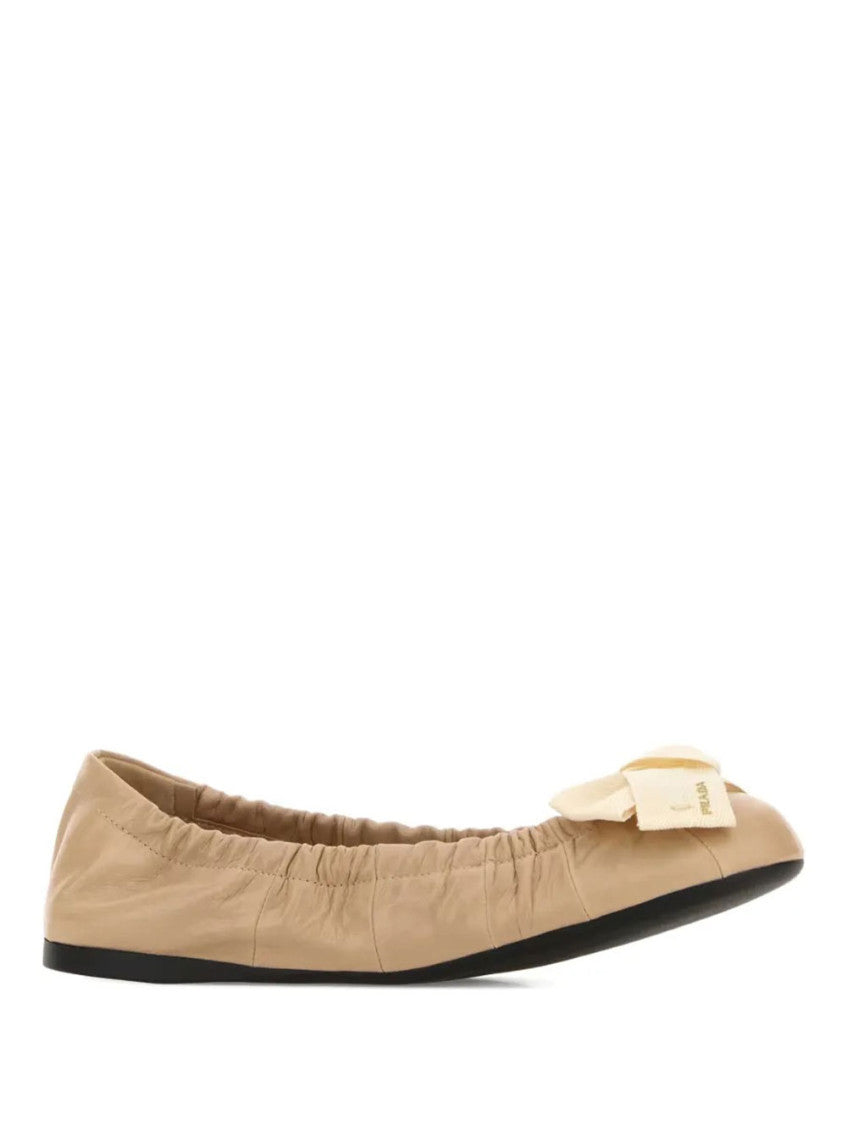 Beige Logo Ballet Flats 2