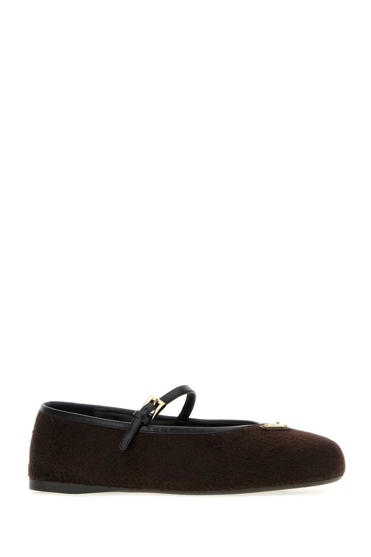 Dark Brown Logo Ballet Flats 2