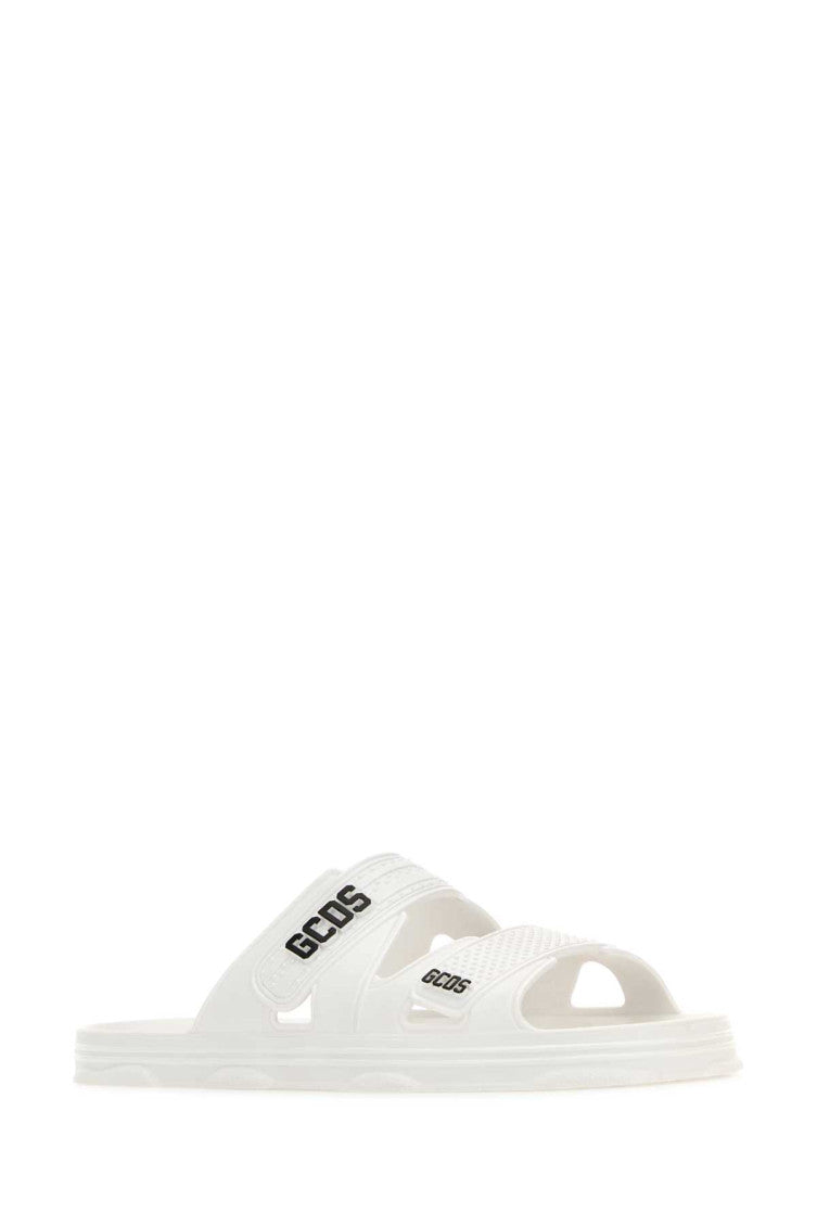 White Logo Strap Sandals 2