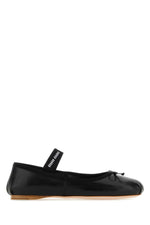 Black Leather Ballet Flats 1