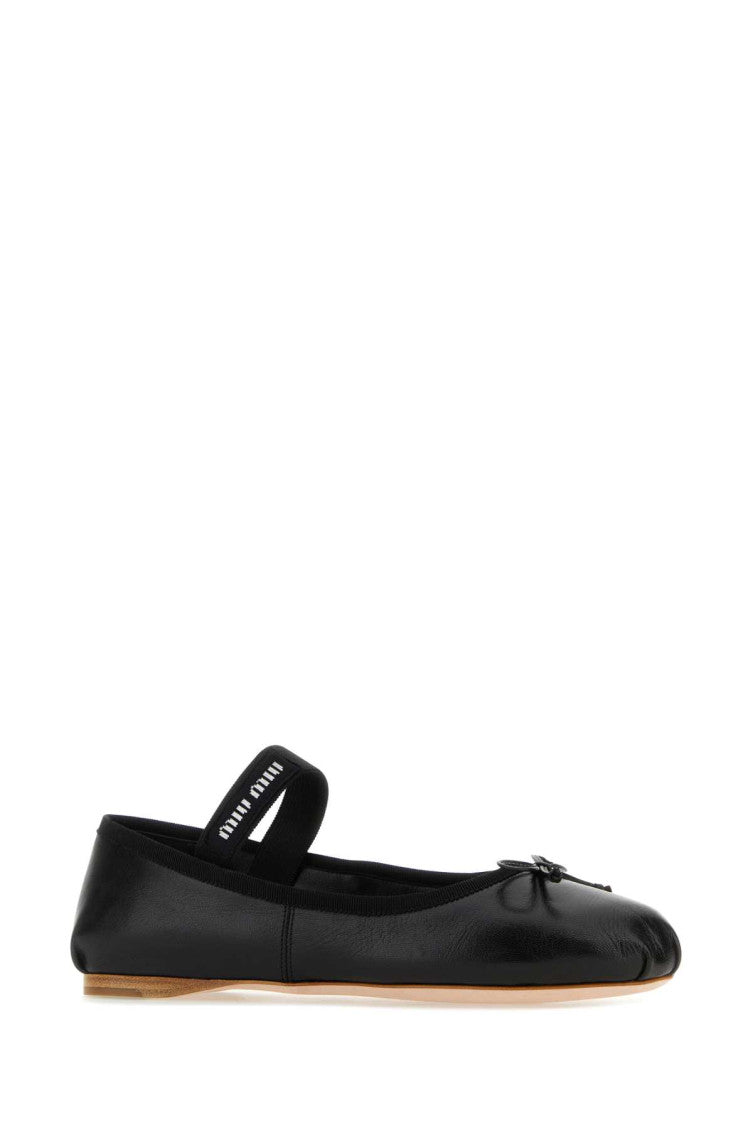 Black Leather Ballet Flats 2