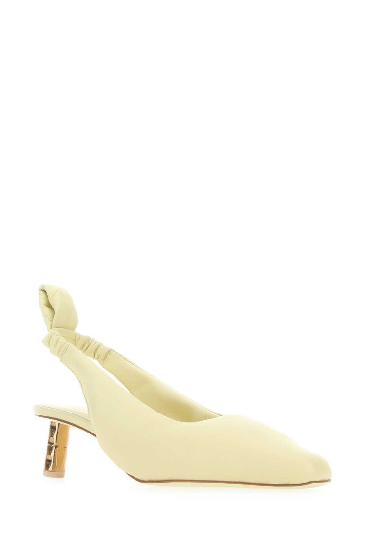 Light Yellow Leather Pumps 2