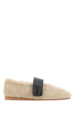 Beige Teddy Ballet Flats 1