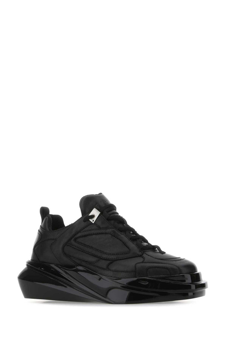 Black Leather Hiking Sneakers 2
