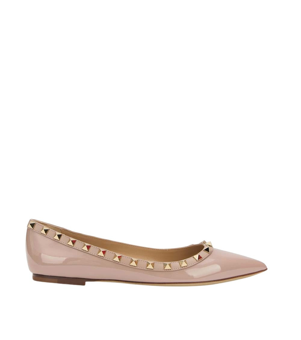 Beige Rockstud Ballet Flats 1